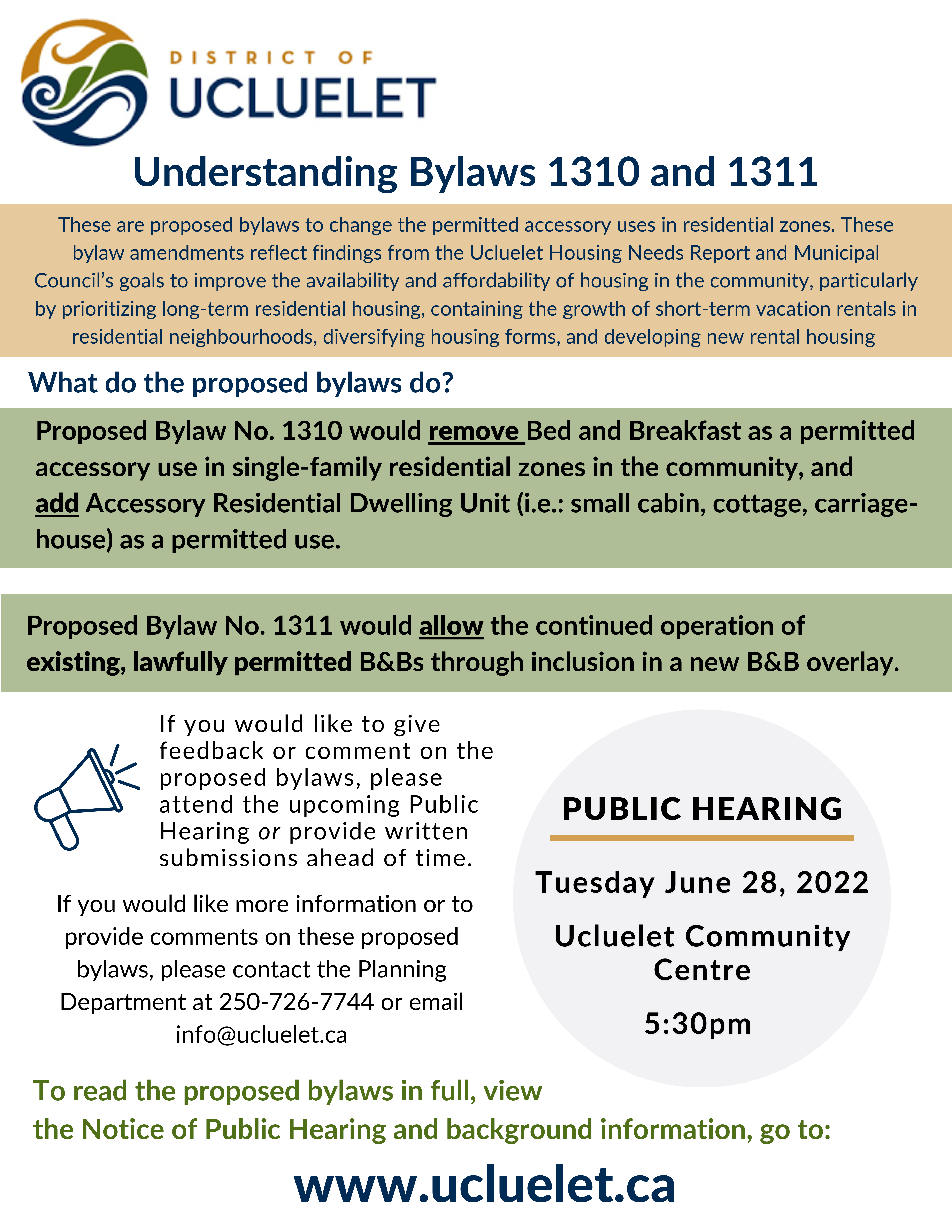 Bylaw 1310 1311 one page handout