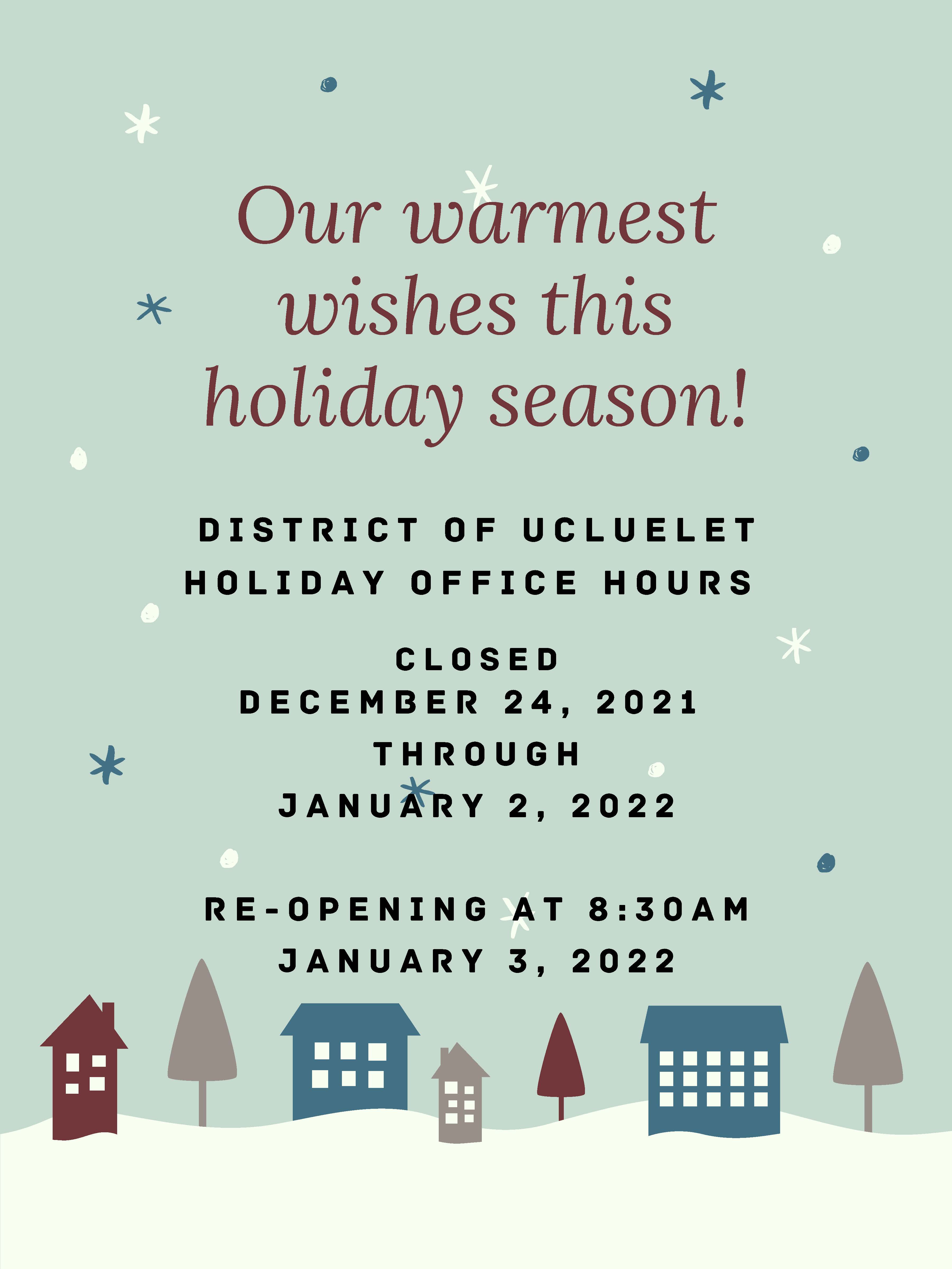 Holiday Office Closure sign